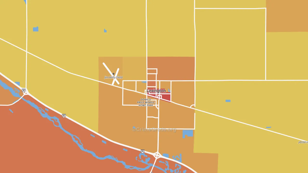 Lexington, NE Map of Vandalism Rates