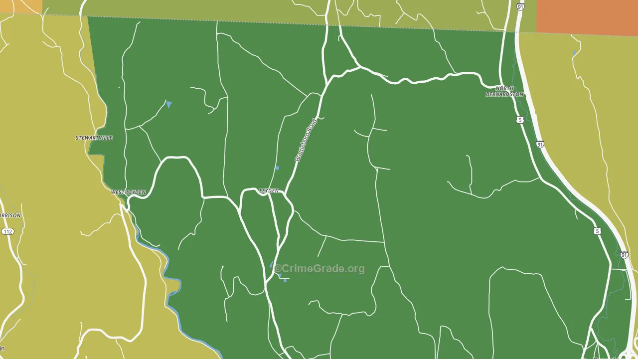 Leyden, MA Map of Vandalism Rates