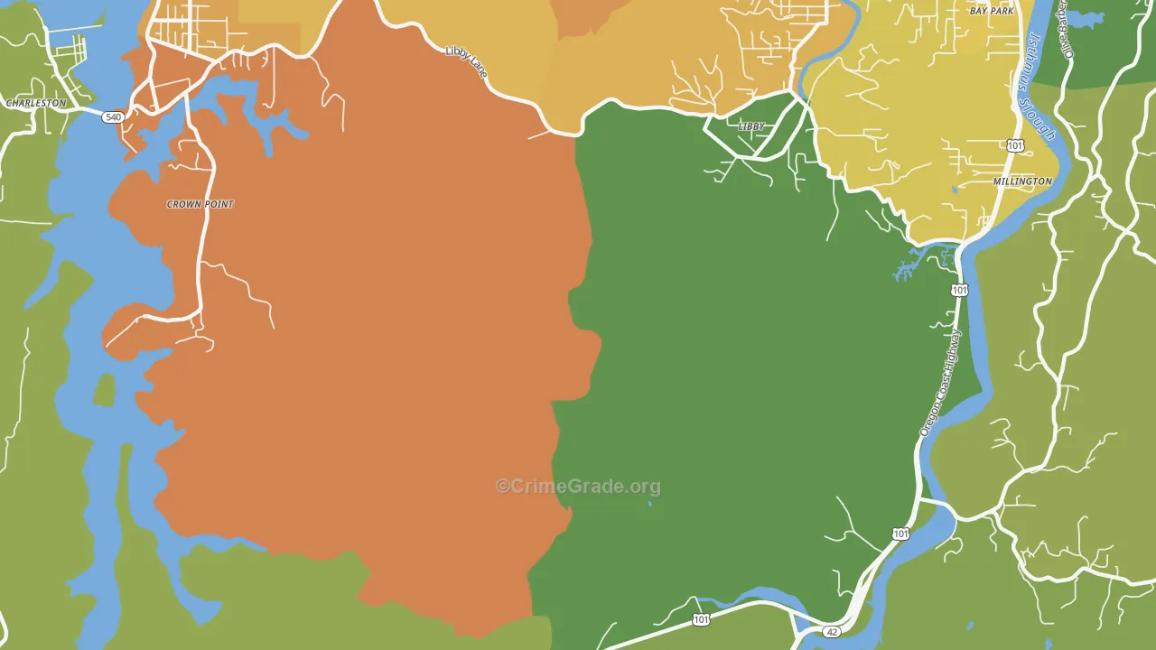 Libby, OR Map of Vandalism Rates
