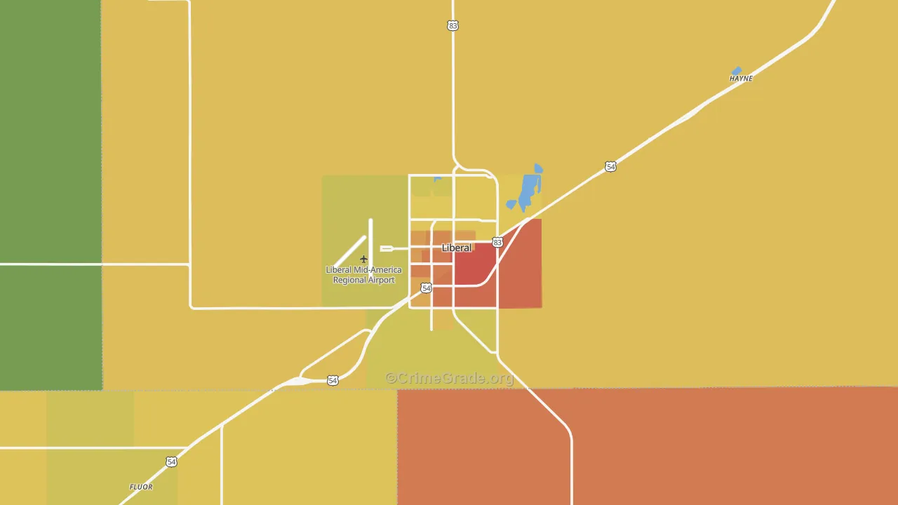 Liberal, KS Map of Vandalism Rates