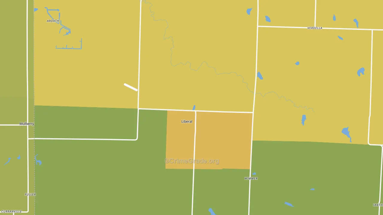 Liberal, MO Map of Vandalism Rates