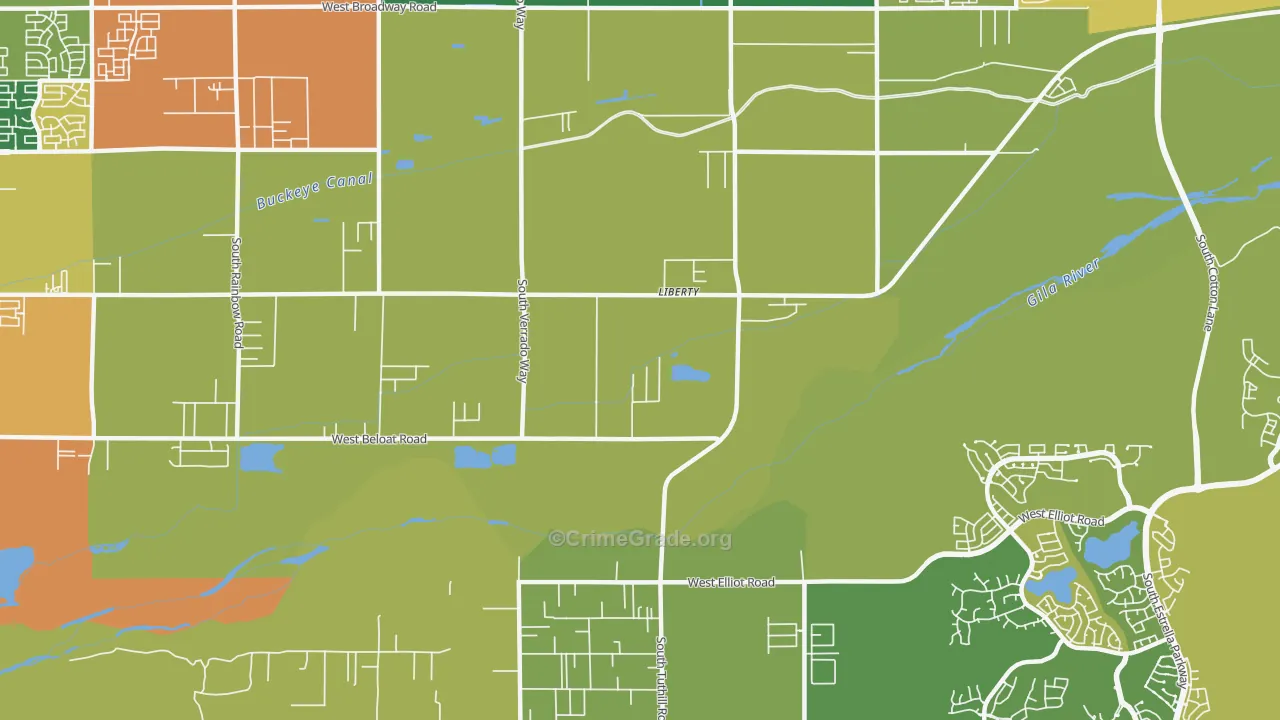 Liberty, AZ Map of Vandalism Rates