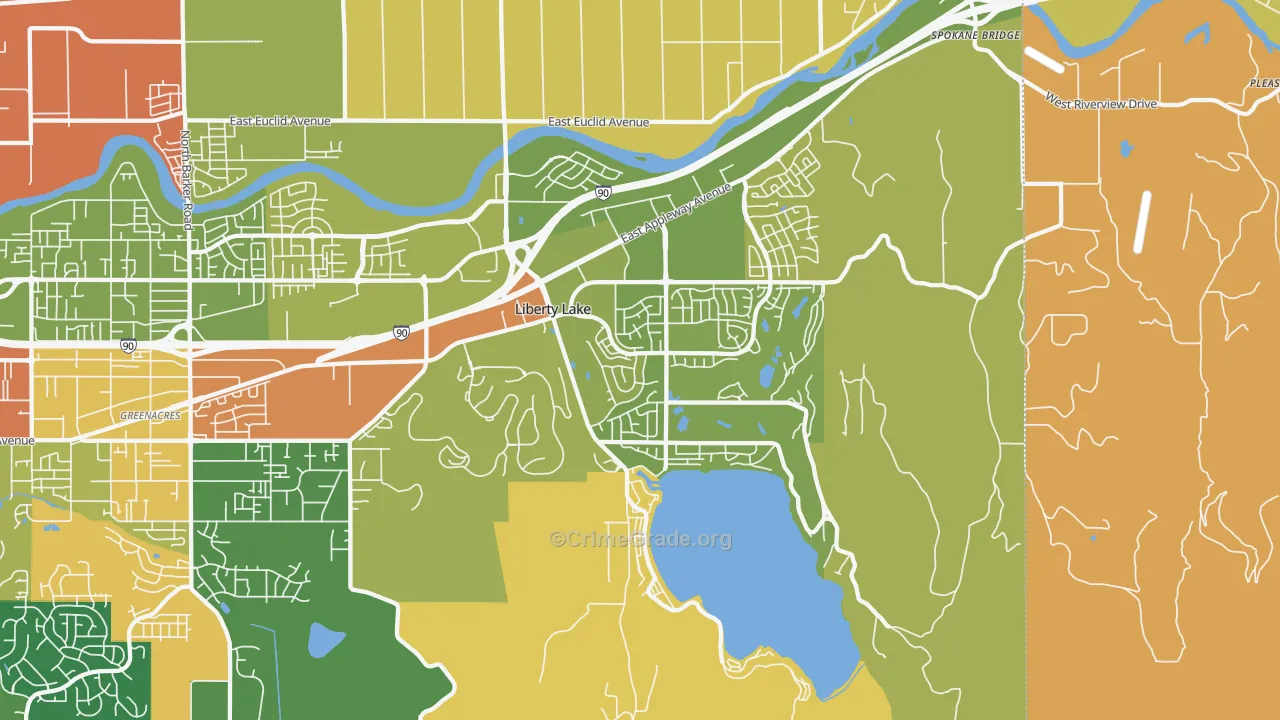 Liberty Lake, WA Map of Vandalism Rates