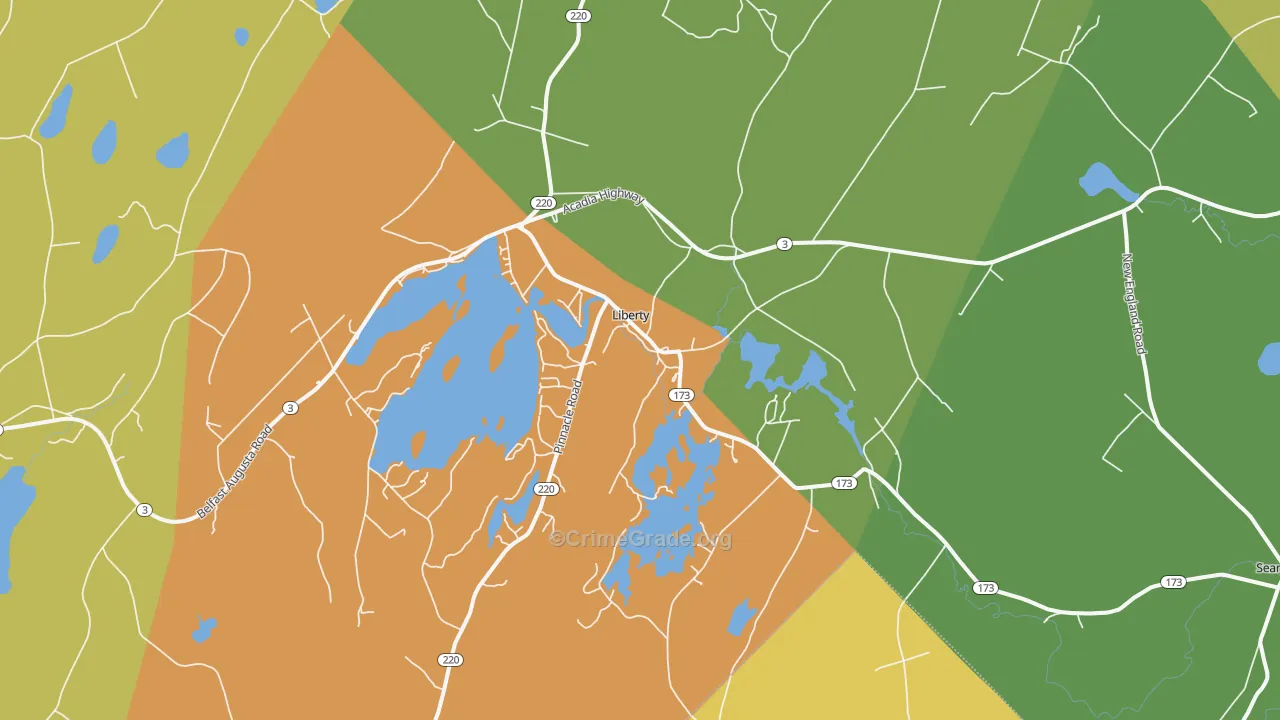 Liberty, ME Map of Vandalism Rates