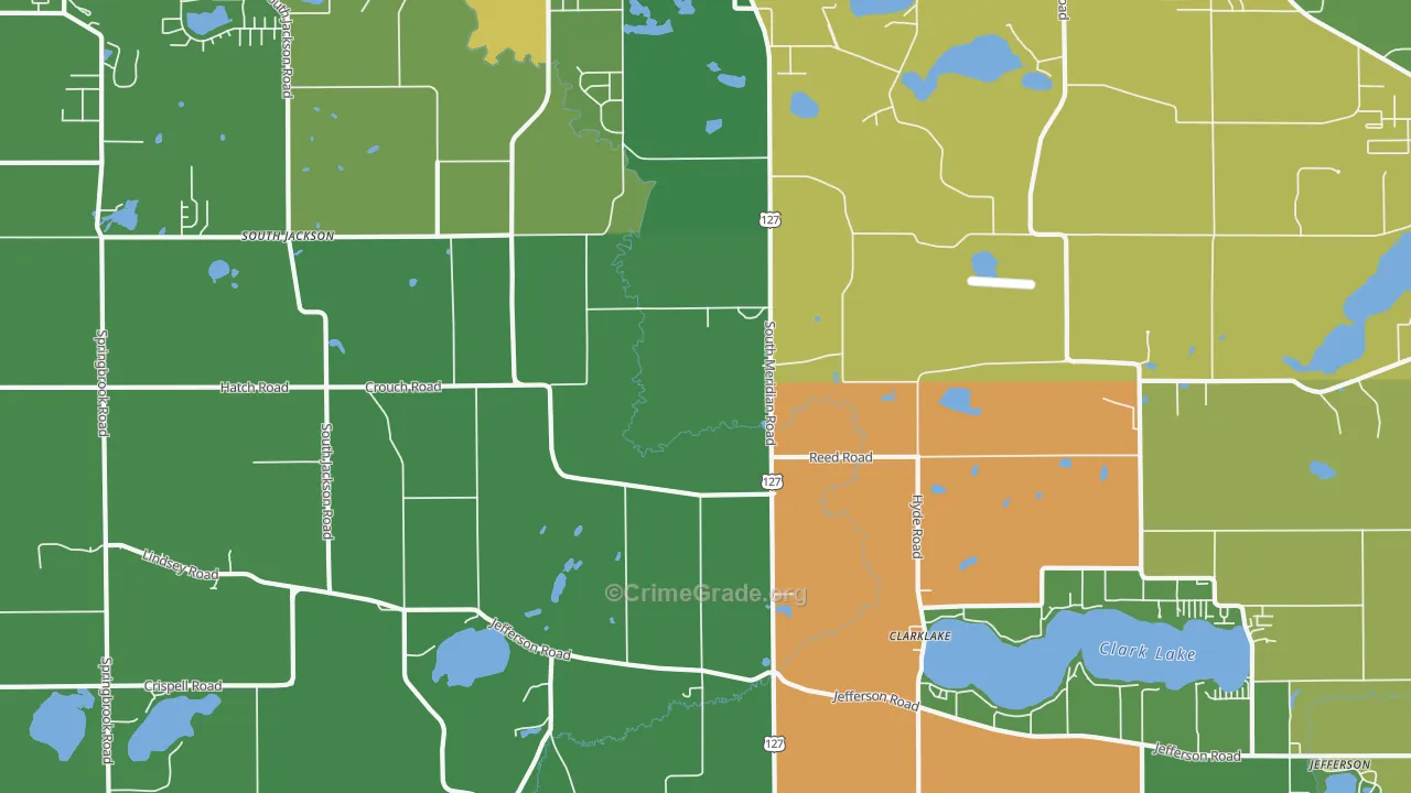 Liberty, MI Map of Vandalism Rates