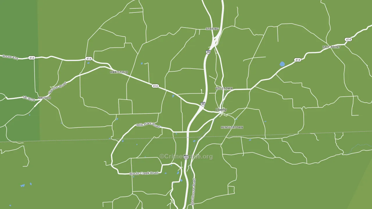 Liberty, PA Map of Vandalism Rates