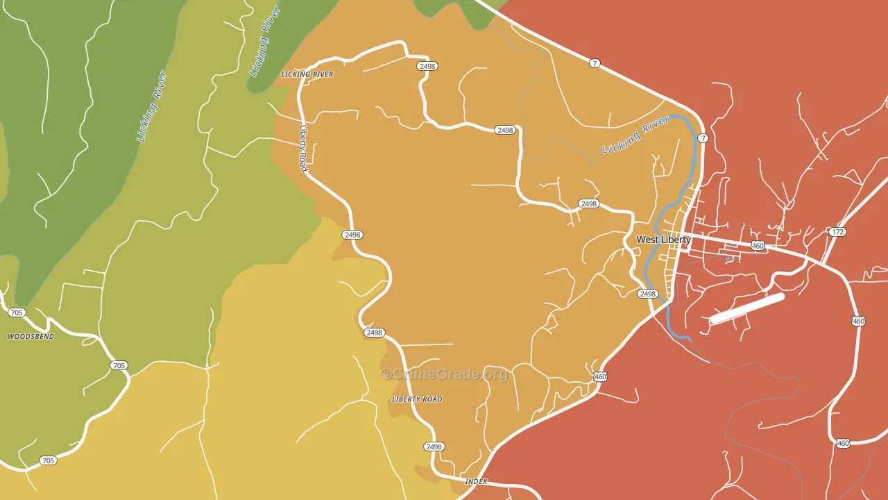 Liberty Road, KY Map of Vandalism Rates