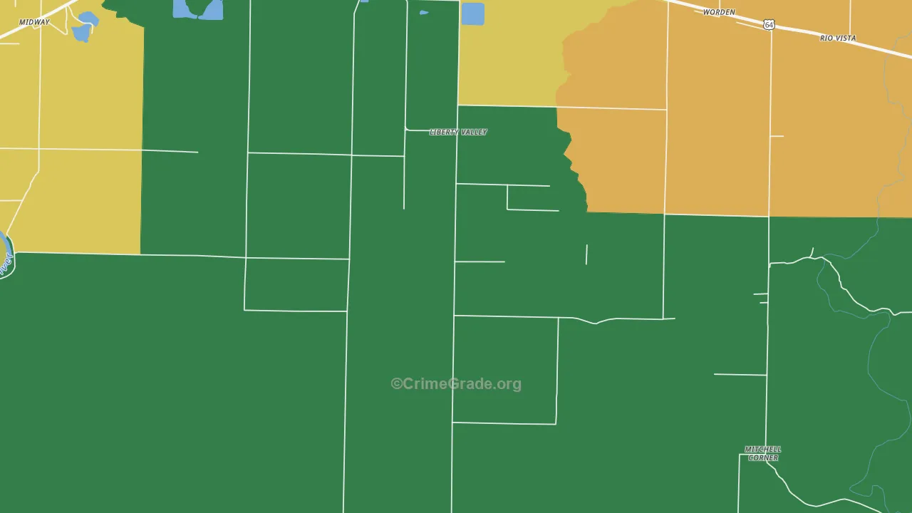 Liberty Valley, AR Map of Vandalism Rates