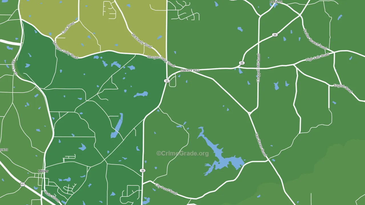Libertyhill, GA Map of Vandalism Rates