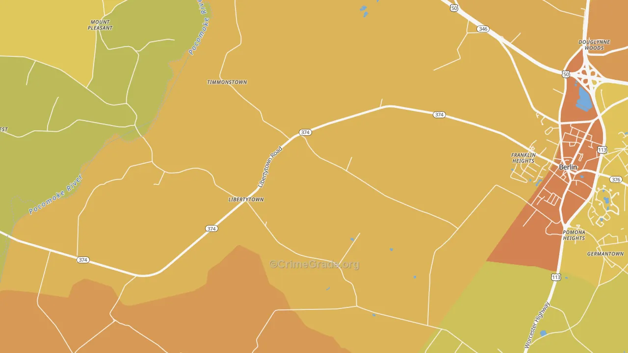 Libertytown, MD Map of Vandalism Rates