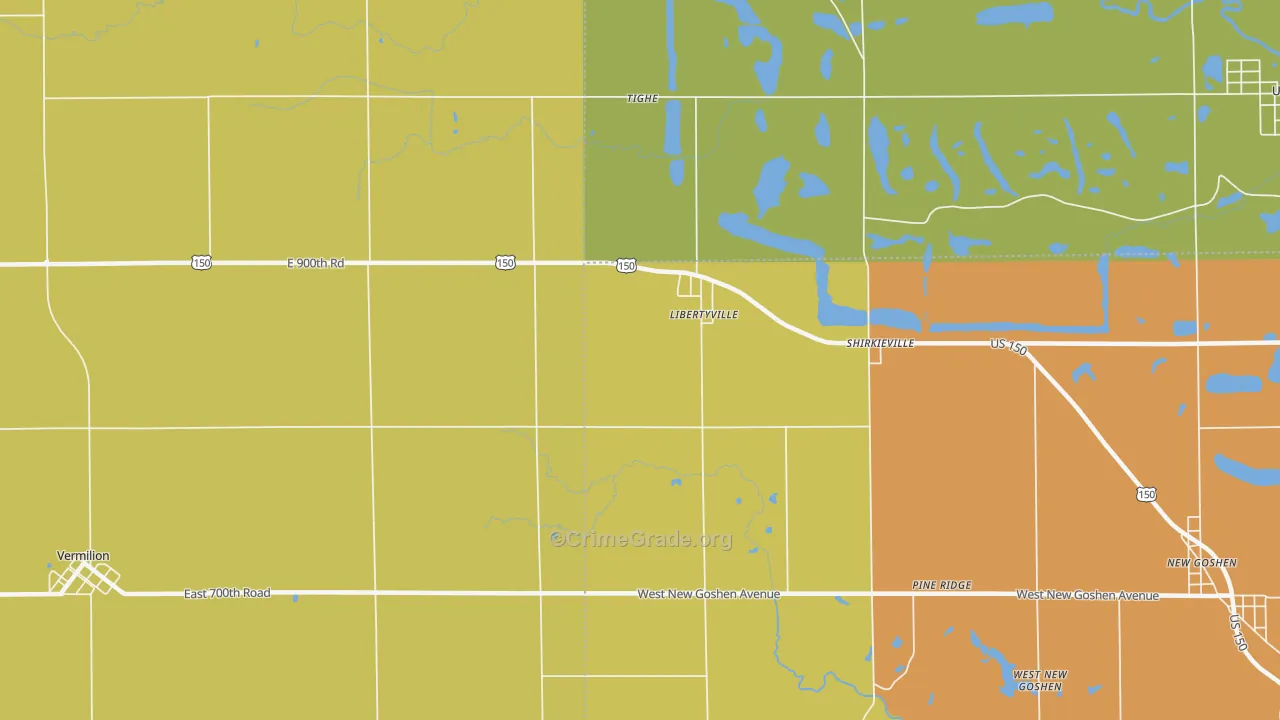 Libertyville, IN Map of Vandalism Rates