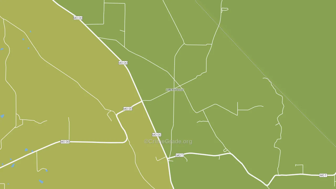 Libertyville, MO Map of Vandalism Rates