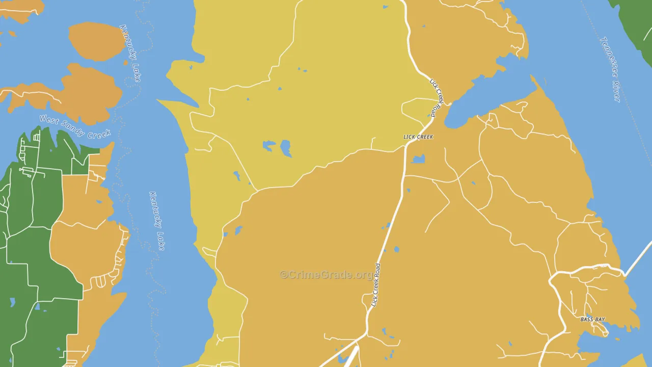 Lick Creek, TN Map of Vandalism Rates