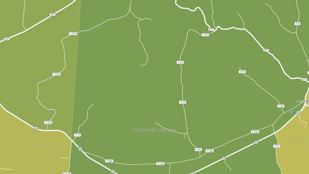 Lickskillet, OH Map of Vandalism Rates