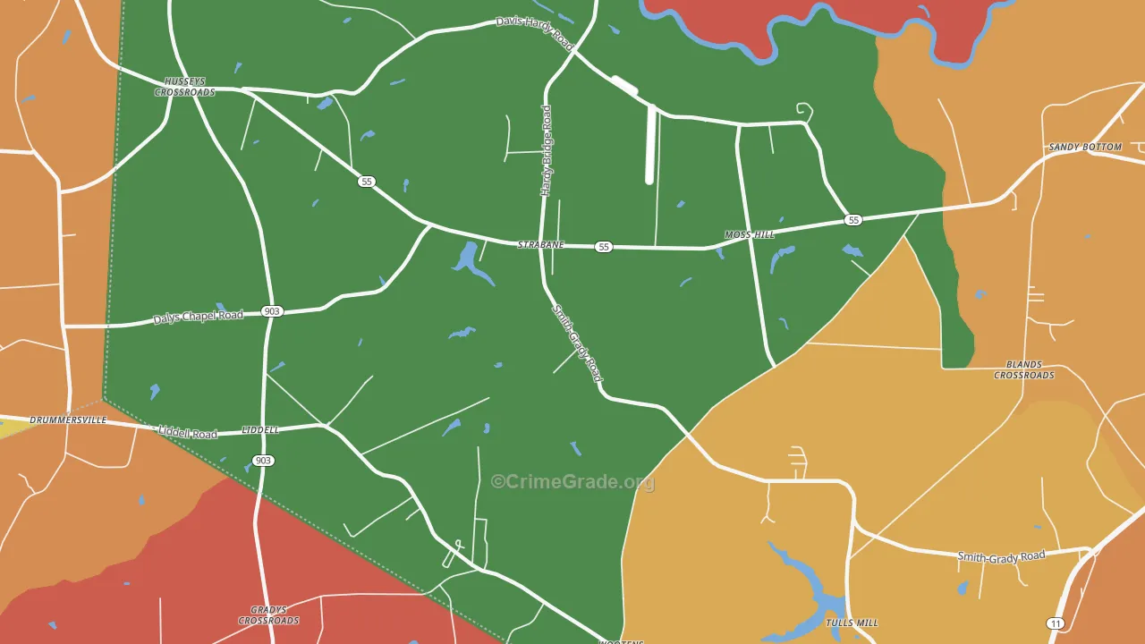 Liddell, NC Map of Vandalism Rates