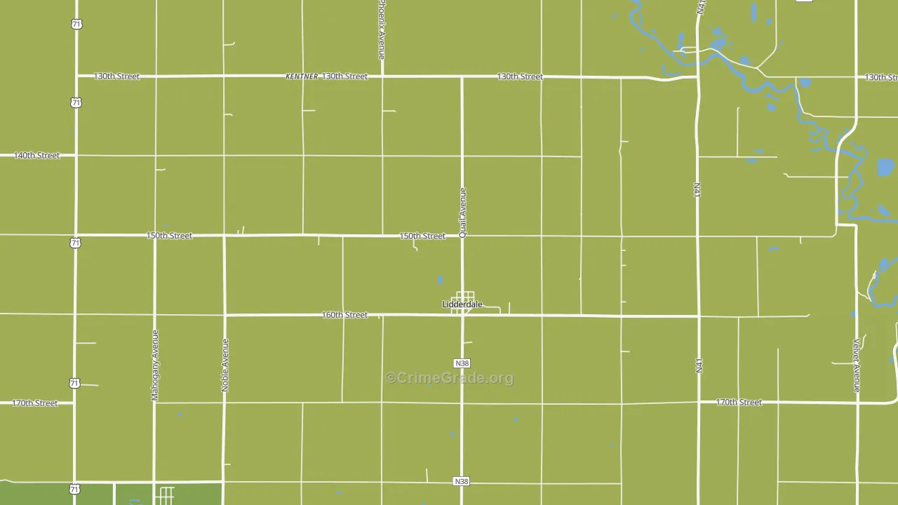 Lidderdale, IA Map of Vandalism Rates