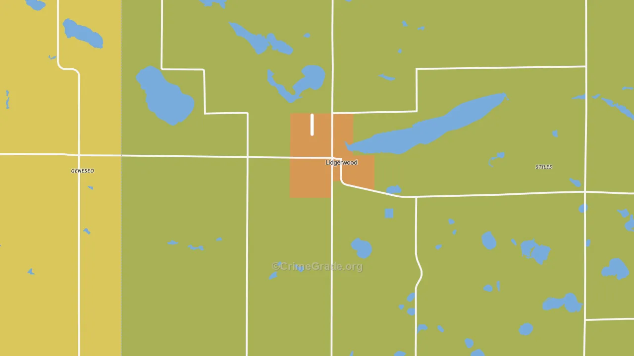 Lidgerwood, ND Map of Vandalism Rates