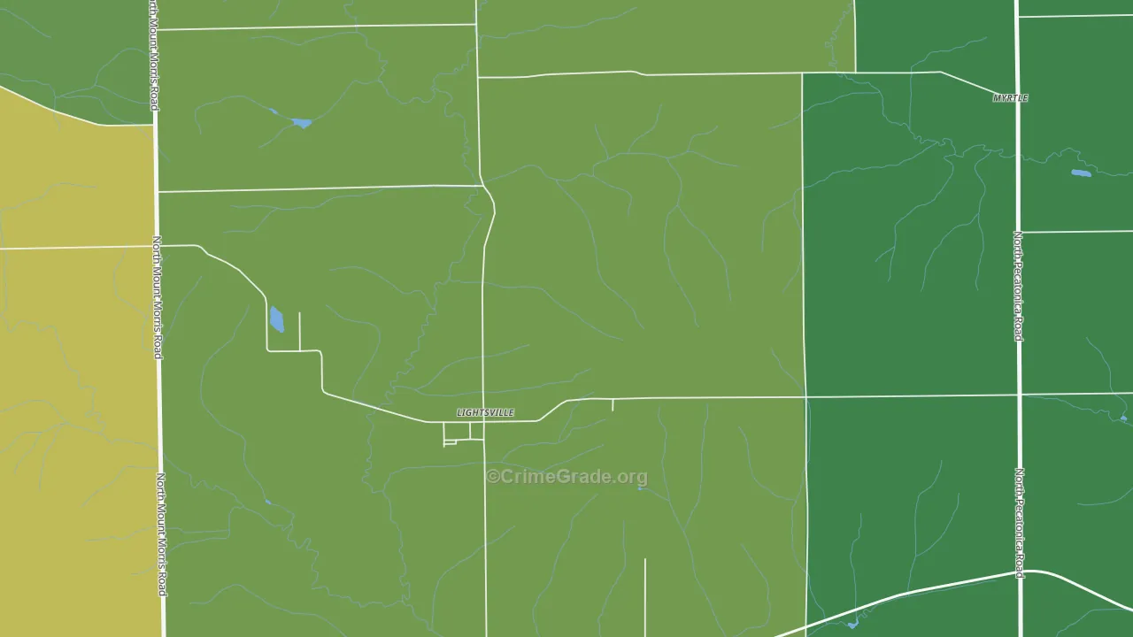 Lightsville, IL Map of Vandalism Rates