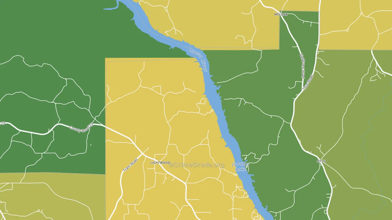 Lightwood, AL Map of Vandalism Rates