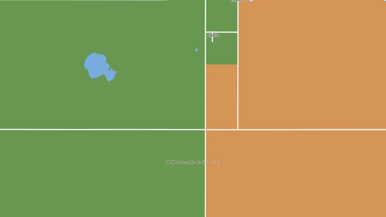 Lignite, ND Map of Vandalism Rates