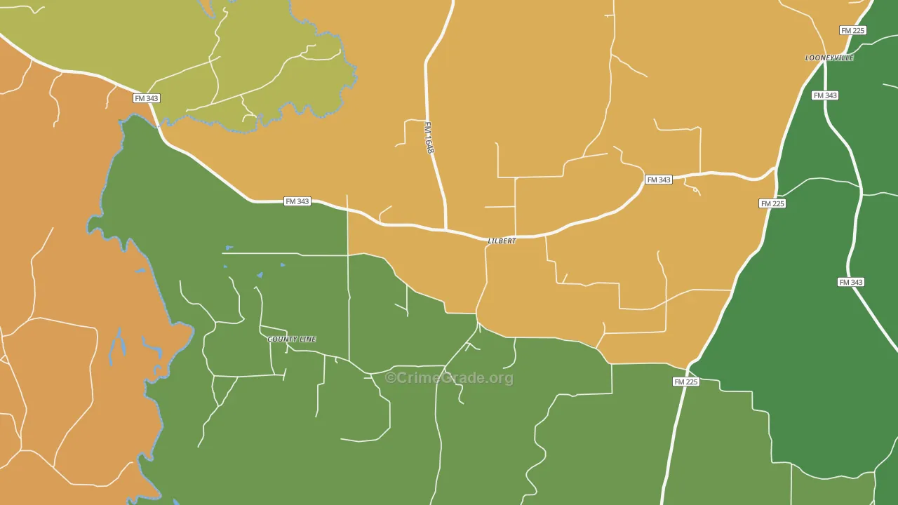 Lilbert, TX Map of Vandalism Rates