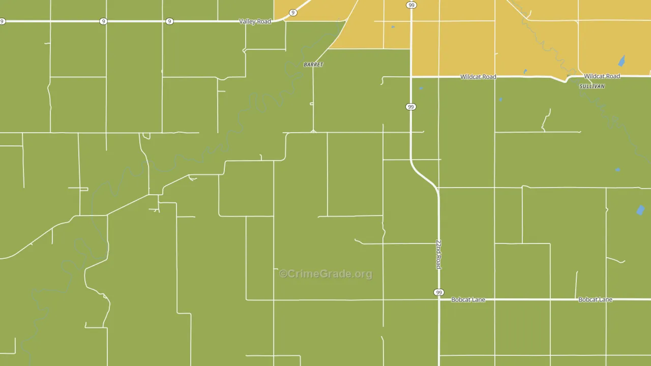Lillis, KS Map of Vandalism Rates