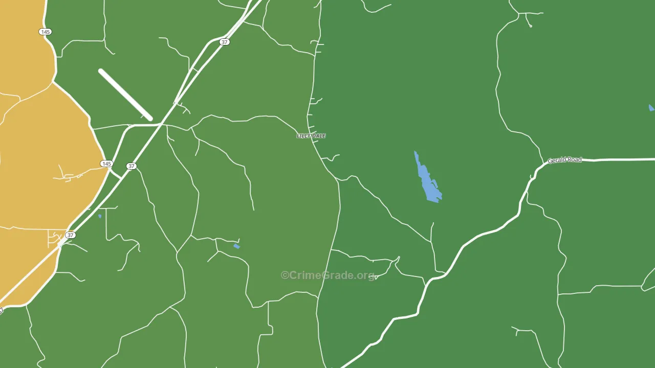 Lilly Dale, IN Map of Vandalism Rates