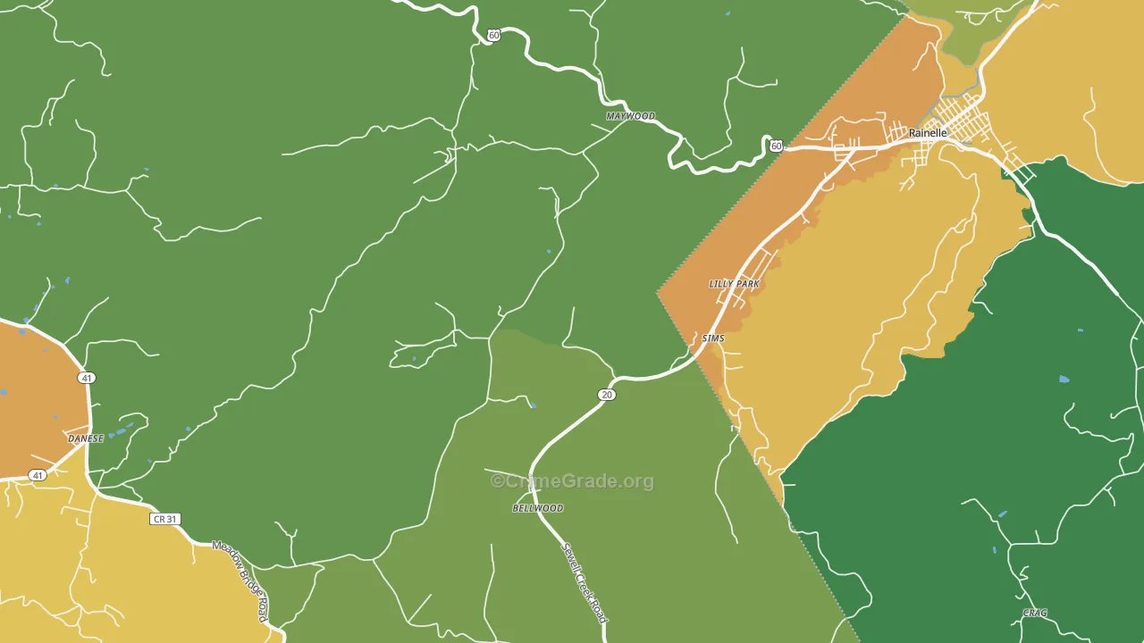 Lilly Park, WV Map of Vandalism Rates