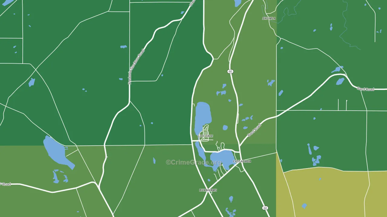 Lily Dale, NY Map of Vandalism Rates