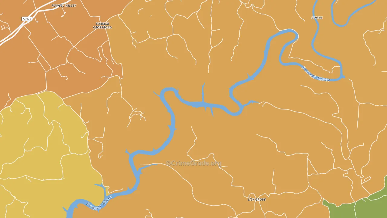 Lily Grove, TN Map of Vandalism Rates