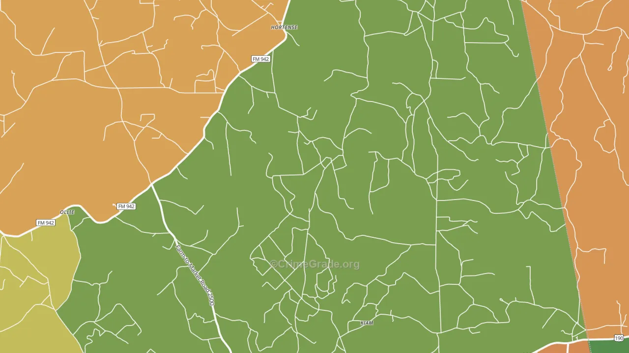 Lily Island, TX Map of Vandalism Rates