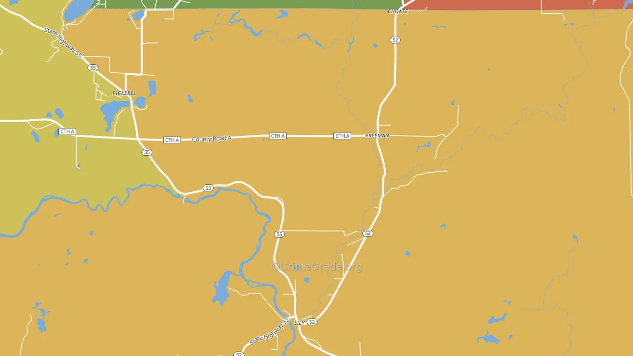 Lily, WI Map of Vandalism Rates