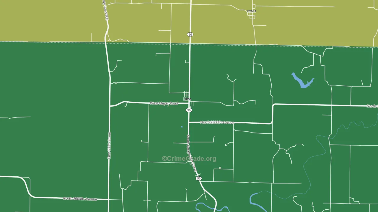 Lima, IL Map of Vandalism Rates