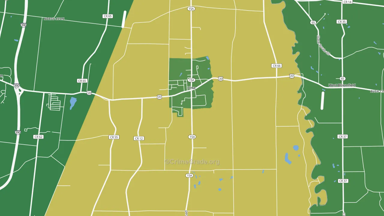 Lima, NY Map of Vandalism Rates