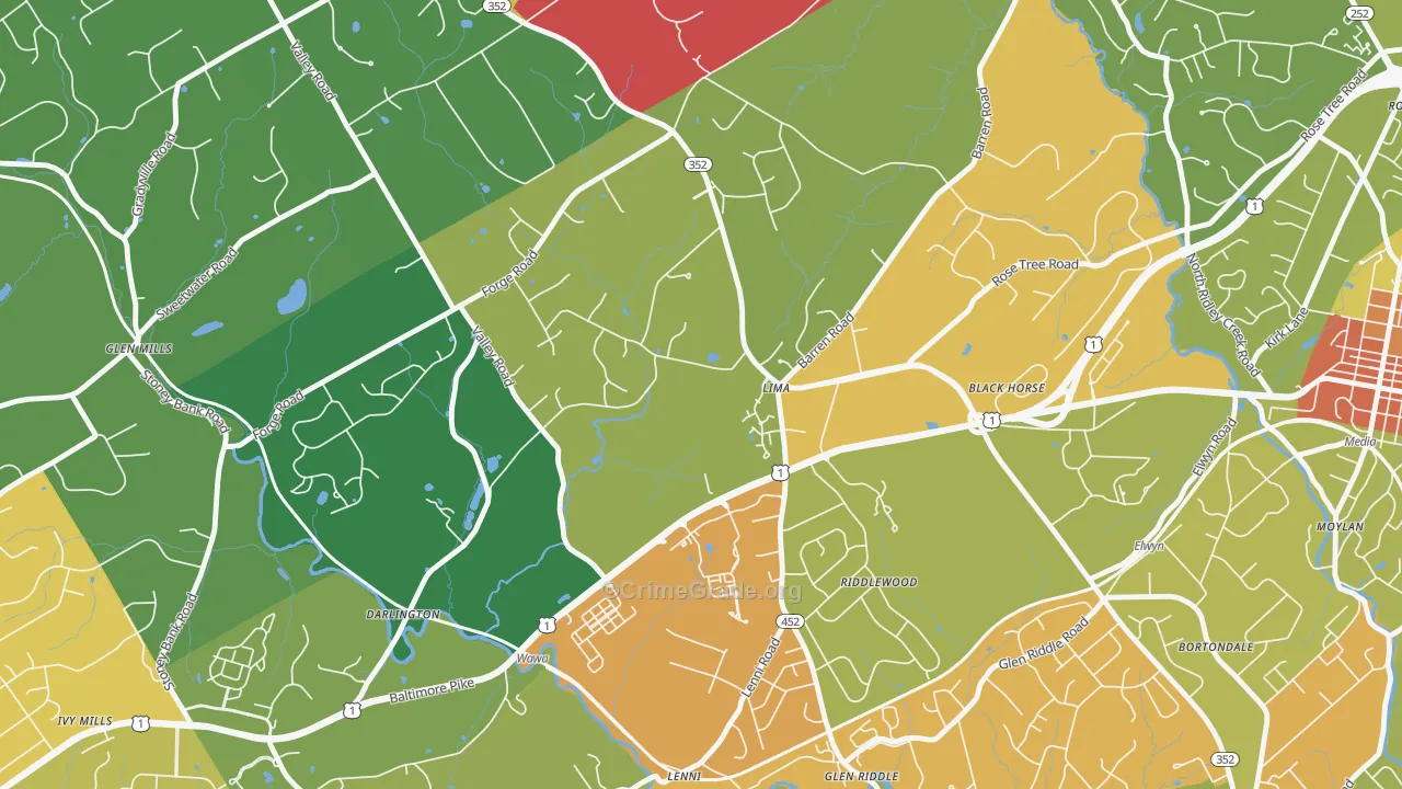 Lima, PA Map of Vandalism Rates