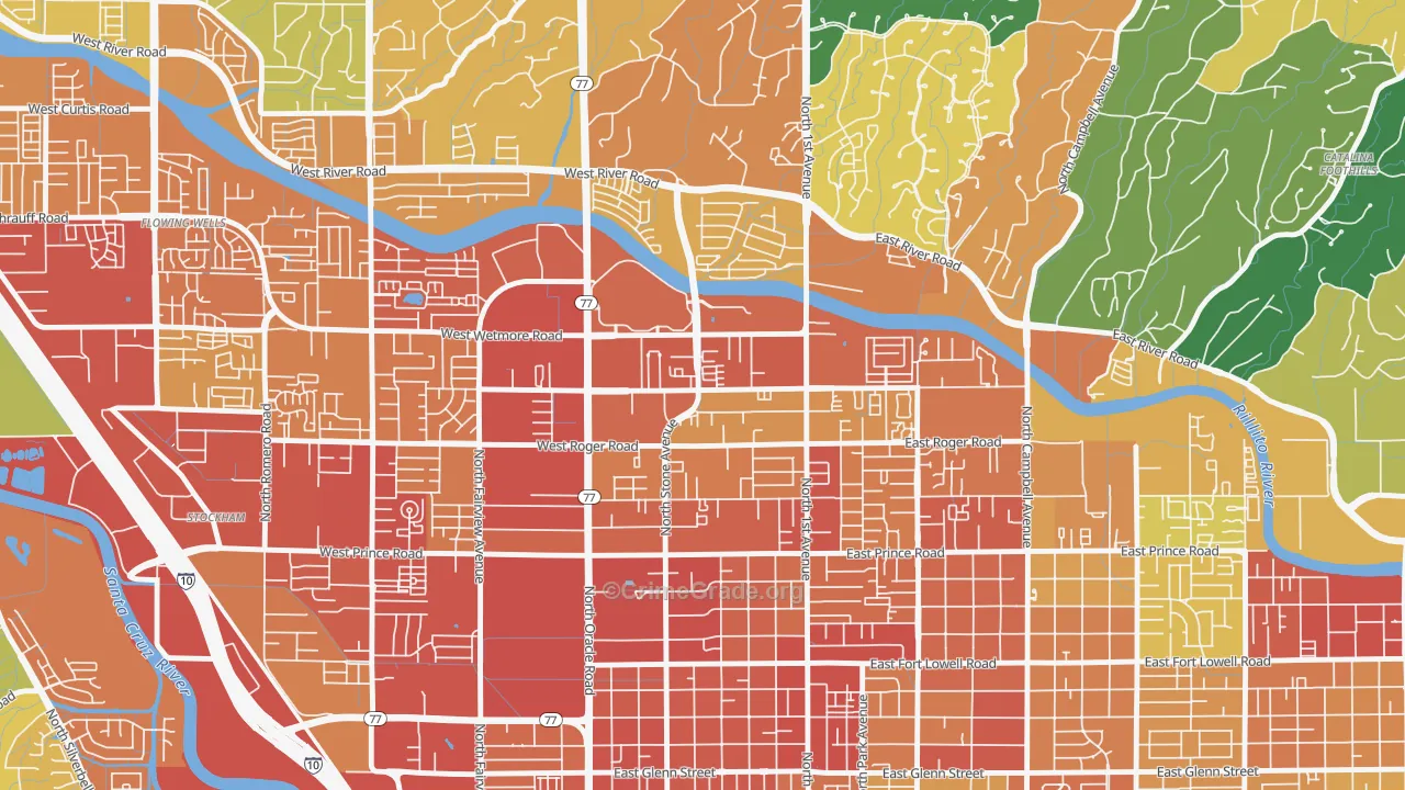Limberlost, Tucson, AZ Map of Vandalism Rates