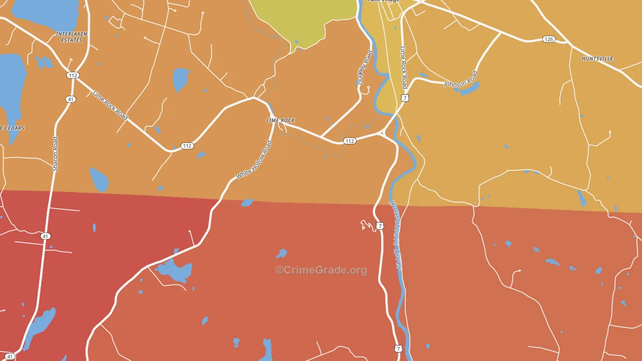 Lime Rock, CT Map of Vandalism Rates