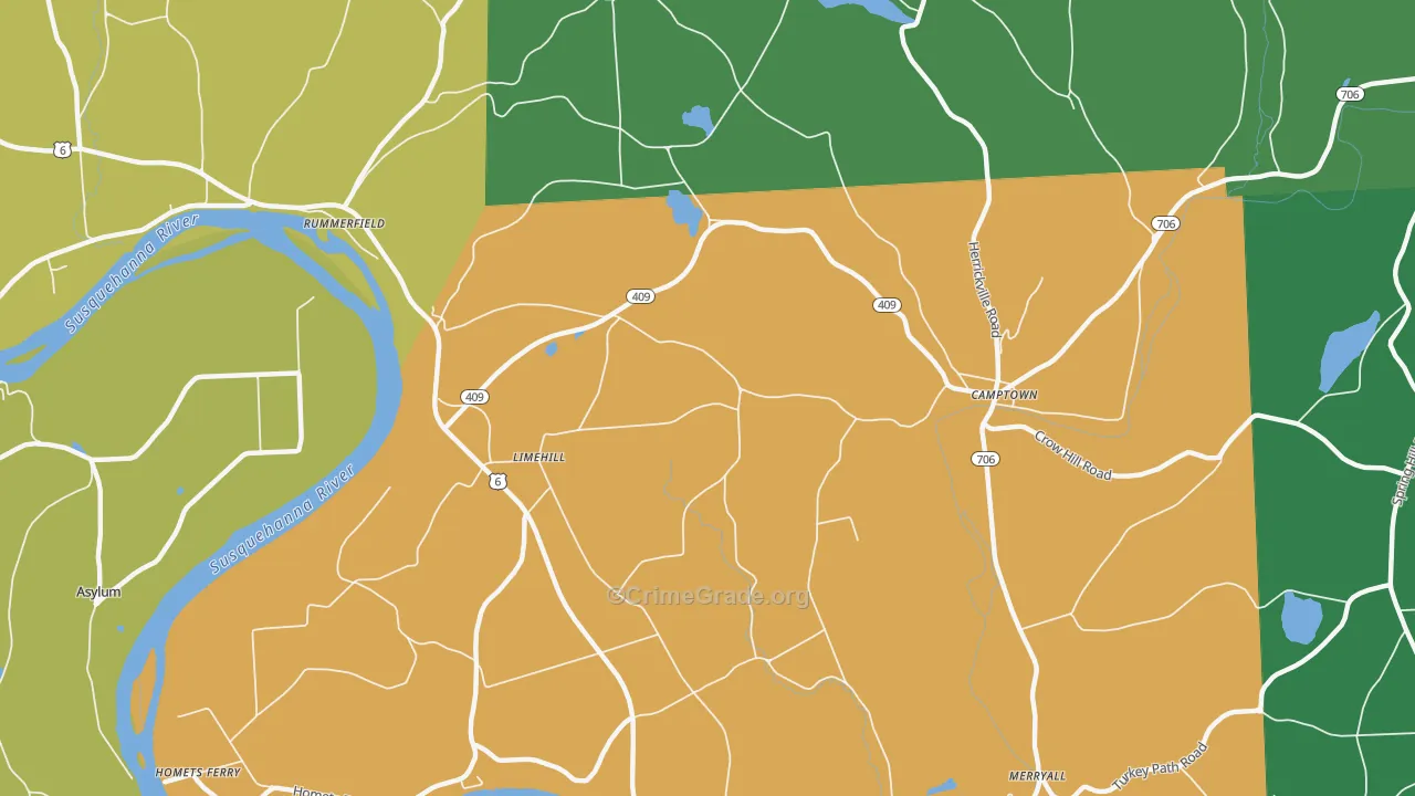 Limehill, PA Map of Vandalism Rates
