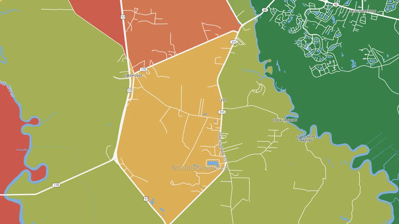 Limehouse, SC Map of Vandalism Rates