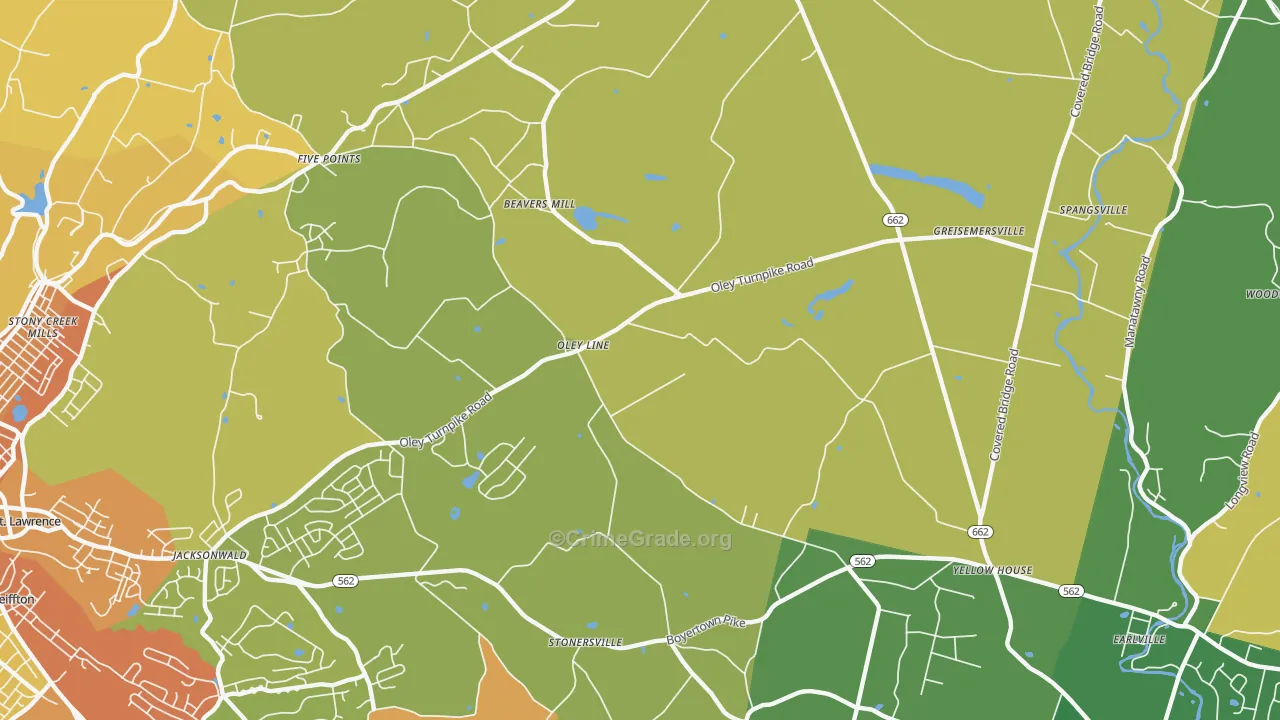 Limekiln, PA Map of Vandalism Rates