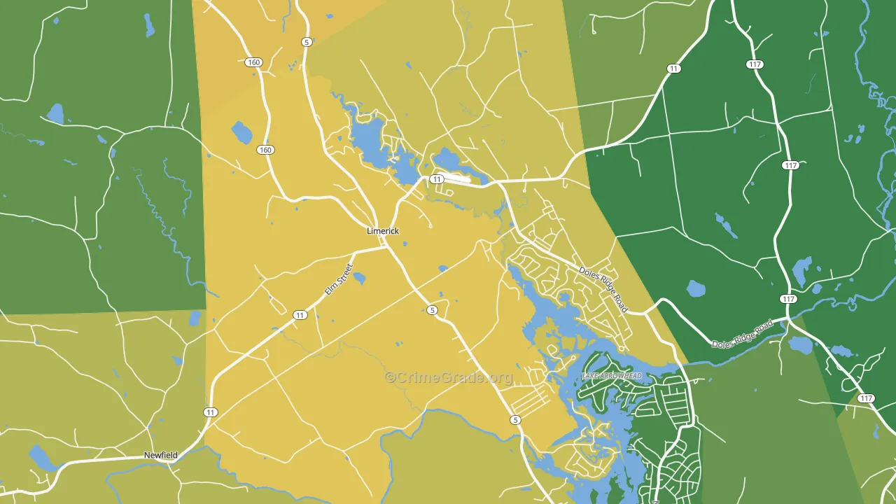 Limerick, ME Map of Vandalism Rates