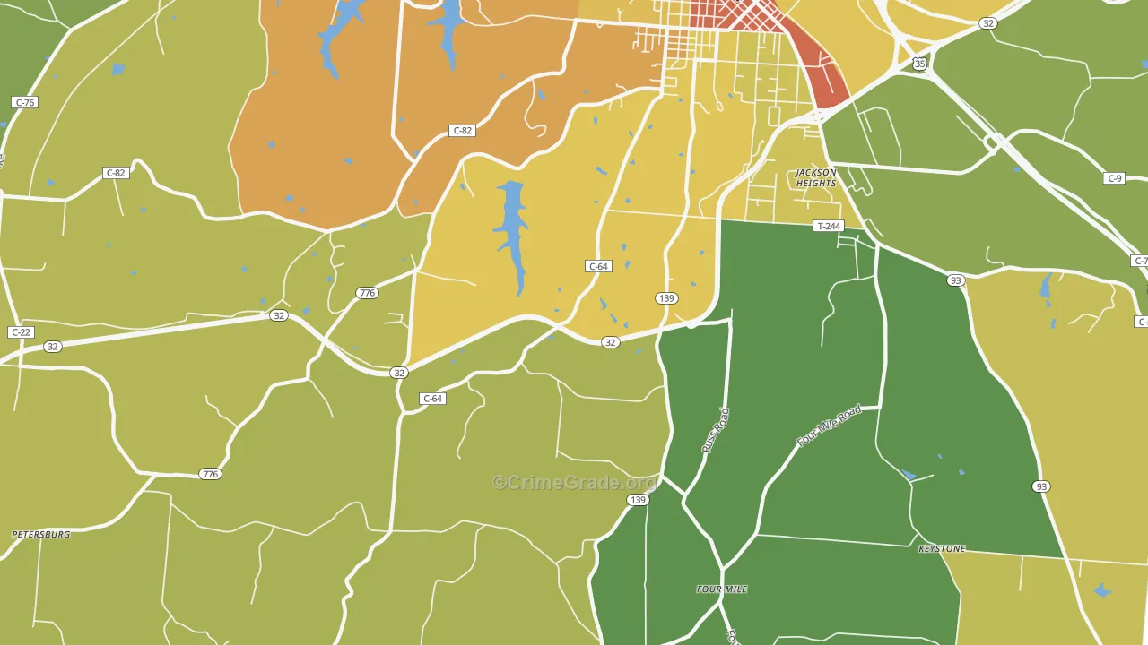 Limerick, OH Map of Vandalism Rates
