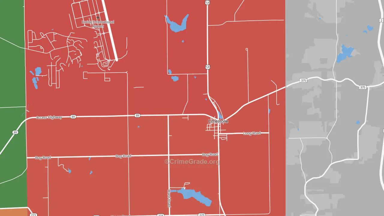 Limestone, ME Map of Vandalism Rates