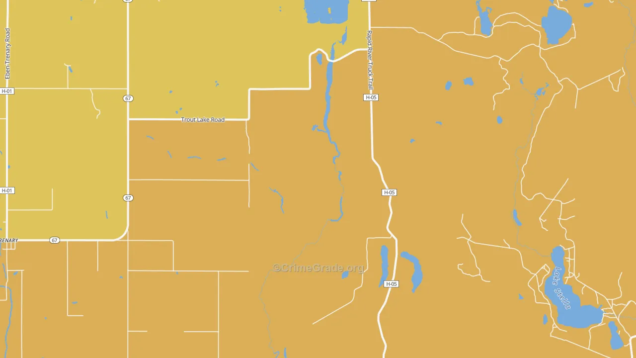 Limestone, MI Map of Vandalism Rates