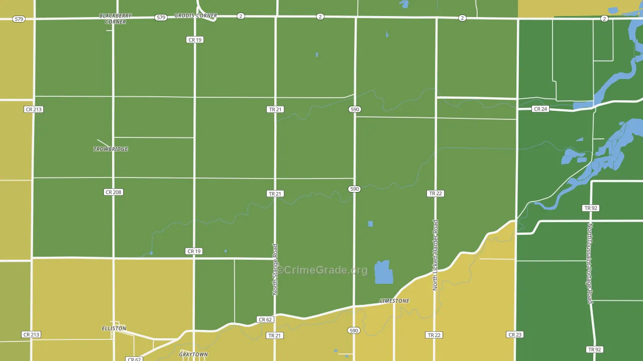 Limestone, OH Map of Vandalism Rates