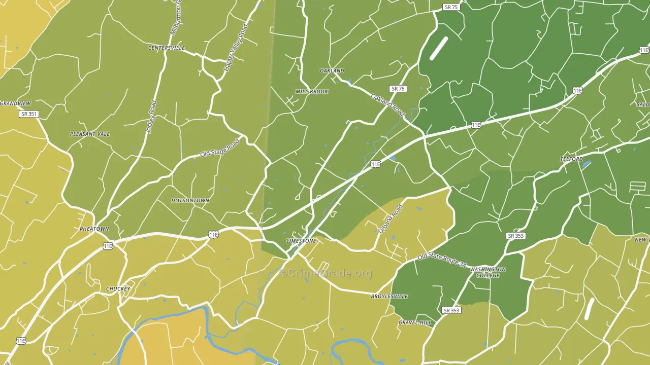 Limestone, TN Map of Vandalism Rates