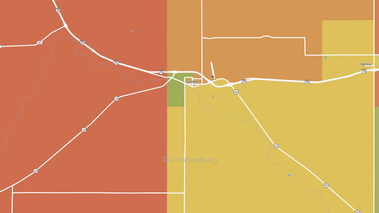 Limon, CO Map of Vandalism Rates