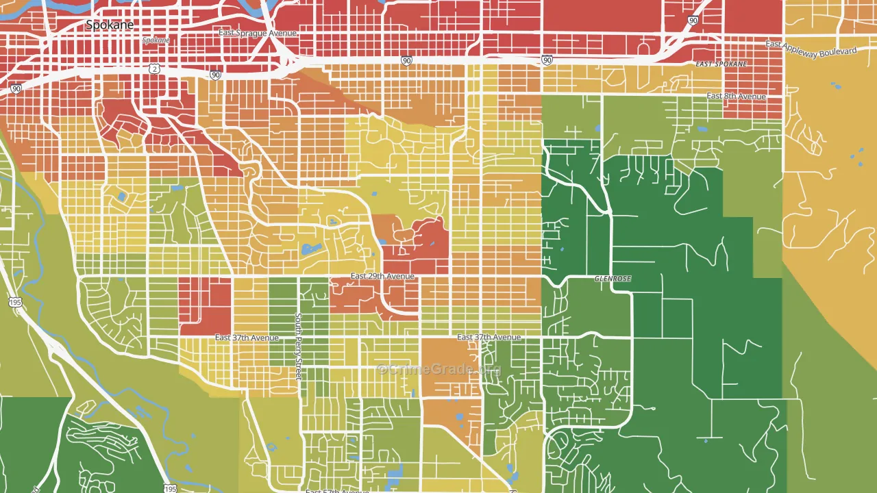 Lincoln Heights, Spokane, WA Map of Vandalism Rates