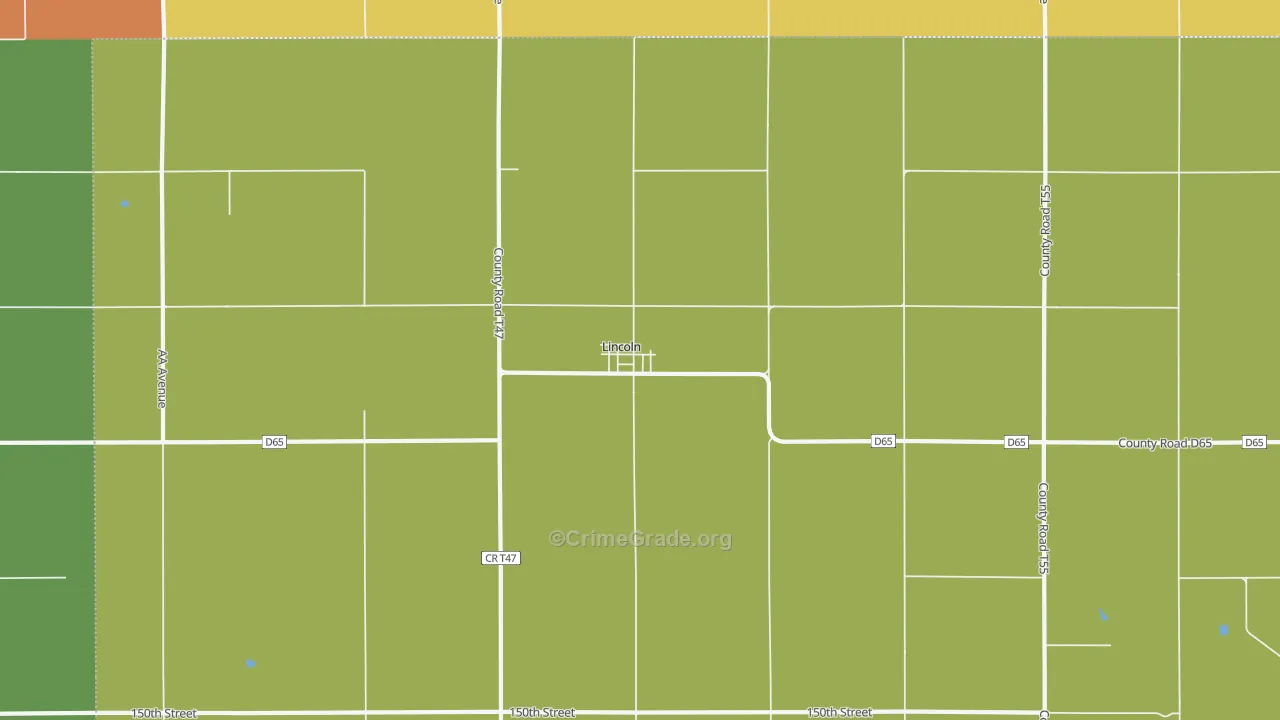 Lincoln, IA Map of Vandalism Rates