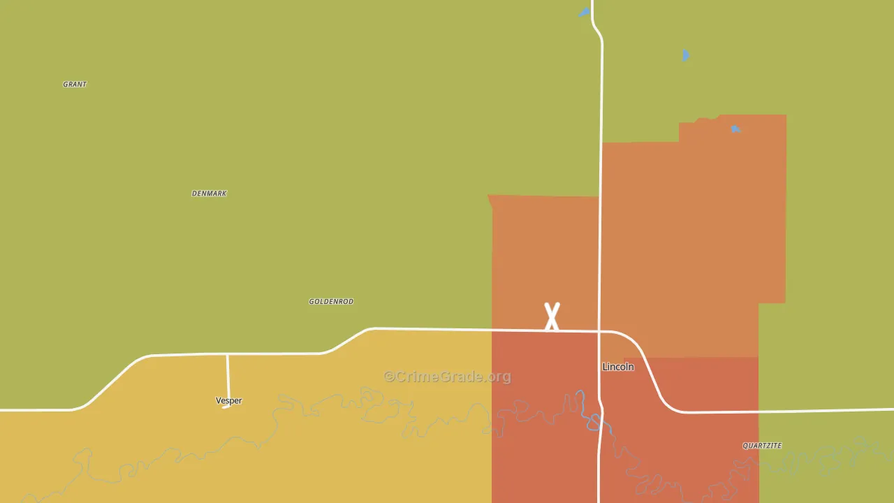 Lincoln, KS Map of Vandalism Rates